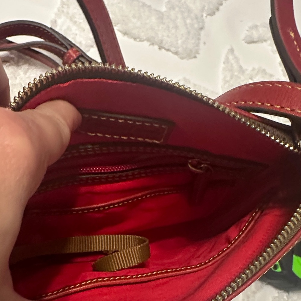 Dooney & Bourke Red Leather Crossbody Bag - Picture 5 of 7